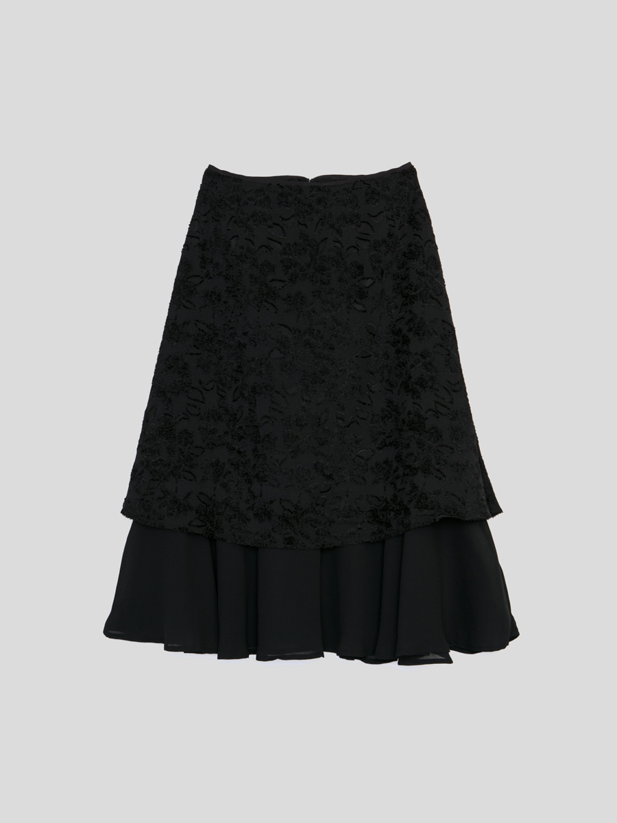 더조엘르 | if&amp;amp;n(이프앤앤) - [이프앤앤] 레이어드 스커트 블랙 -  Layered Skirt Black